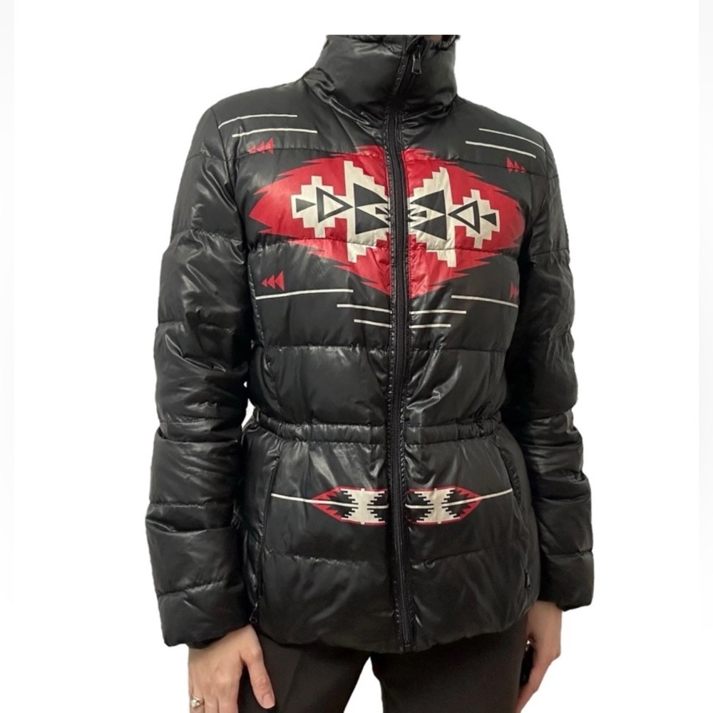 Lauren Ralph Lauren Active Black Aztec Western Down Puffer Jacket Size S